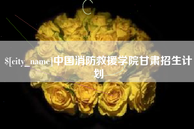 邢台中国消防救援学院甘肃招生计划