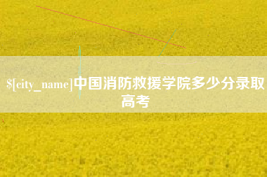 邢台中国消防救援学院多少分录取高考