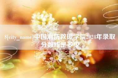 邢台中国消防救援学院2024年录取分数线是多少