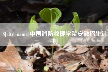 邢台中国消防救援学院安徽招生计划