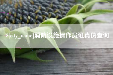邢台消防设施操作员证真伪查询