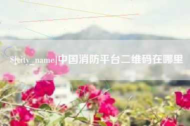 邢台中国消防平台二维码在哪里
