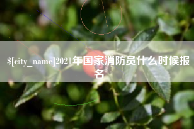 邢台2021年国家消防员什么时候报名