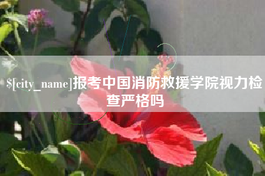 邢台报考中国消防救援学院视力检查严格吗