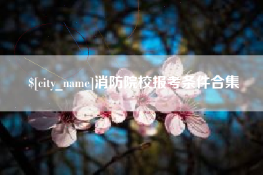 邢台消防院校报考条件合集